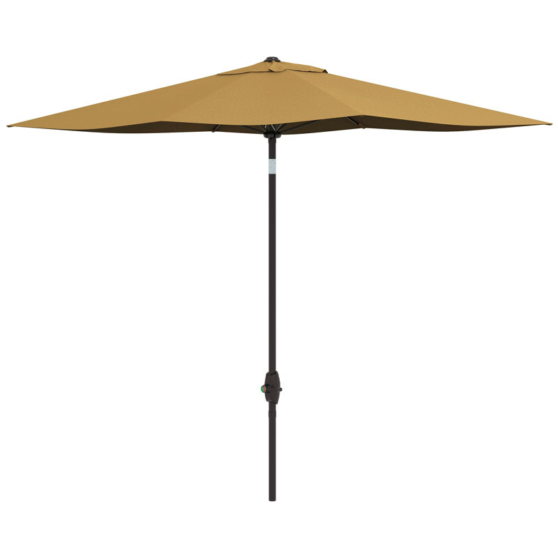 Parasol de table rectangulaire pour l'extérieur avec manivelle et bouton poussoir