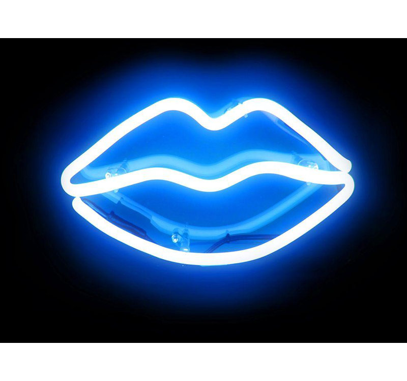 «Ivy Bronx Carr», art sur toile tendue par Hailey Gallery: Neon Lips, H 15 po x l 18 po
