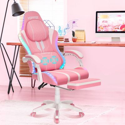Ergonomic Gaming Chair with Speakers RGB LED Lights and Massage by Inbox Zero