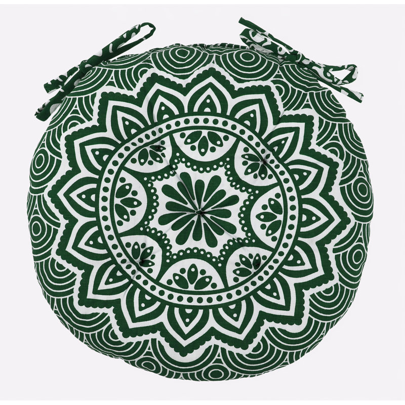 Handmade Round Cotton Chair Seat Pads With Ties – 16X16 Inch Cushions For Dining Chairs, Office Chairs & Bar Stools – Soft, Durable & Comfortable Seating