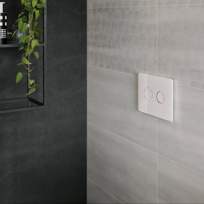 Button pneumatic accento square glass black