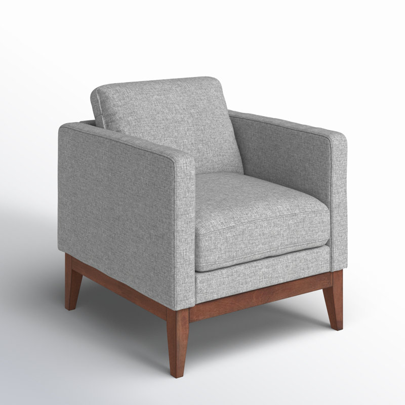 Fauteuil london l 29,5 po Londell, Lin gris étain