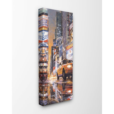 " New York City Times Square Night Scene Taxi "