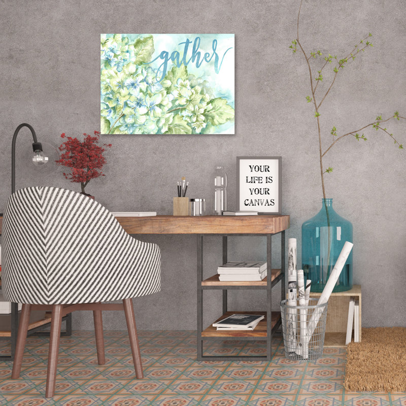Hydrangeas: Gather par Tre Sorelle Studios - reproduction sur toile, H 30 po x l 40 po