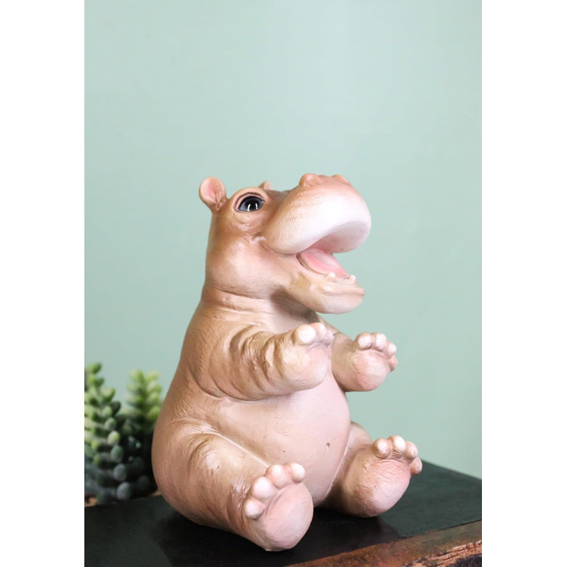 Adorable figurine de veau d'hippopotame de la rivière d'Afrique sub-saharienne H 4,75 po