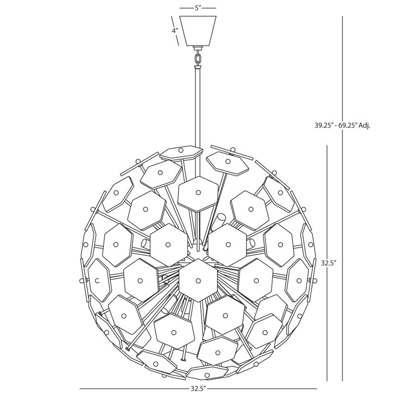 Vienna 12 - Light Glass Chandelier, Modern Brass
