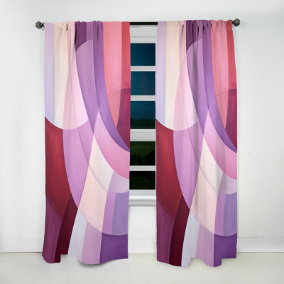 Duley Mauve Motion Abstract Shapes I - Shapes Curtain - Velvet Room Darkening - 1 Panel