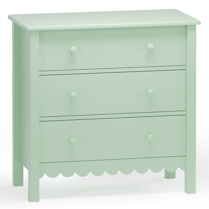 27.5" W 3-Drawer Dresser, Green