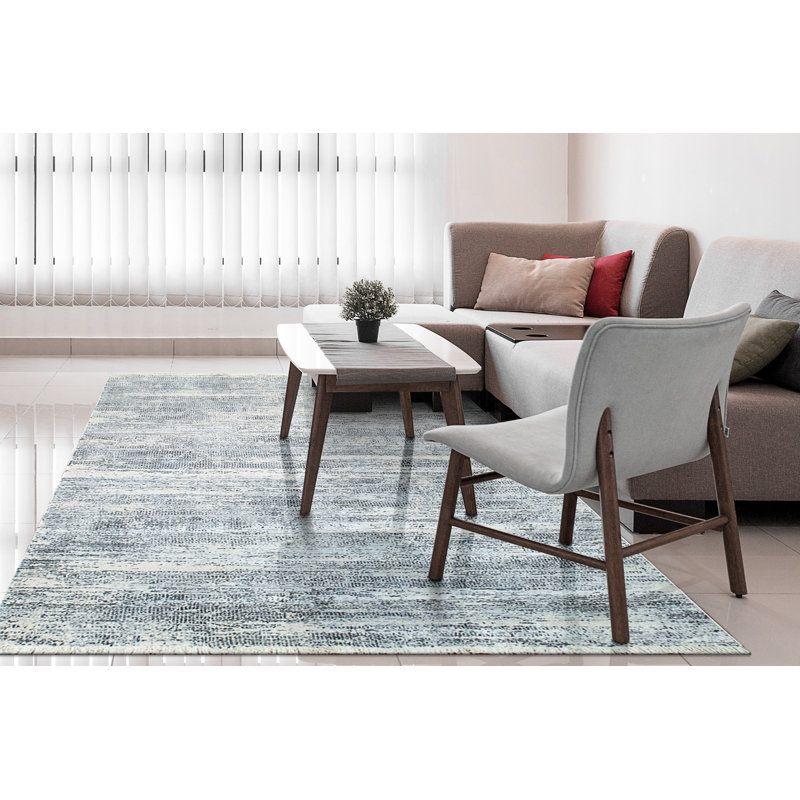 Matsuda Viscose Abstract Indoor Rug, Rectangle 7'8" x 10'7"