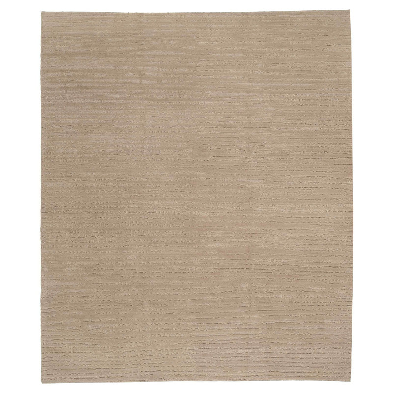 Wool Area Rug in Neutral/Taupe, Rectangle 3' x 5'