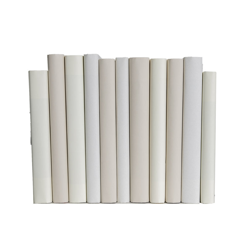 Decorative Books - Beach Paper Wrapped Book Bundle - 1 Foot of Beige Books