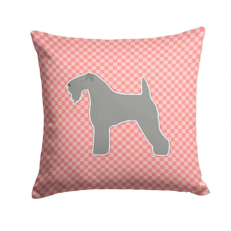 Coussin décoratif intérieur/extérieur kerry terrier, H 14 po x l 14 po x P 3 po, Rose