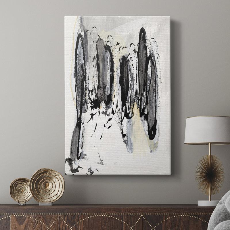 Gray Scribbles I - galerie sur mesure, H 18 po x l 12 po