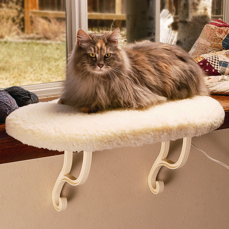 Perchoir pour chat 9'' Kitty Sill, Non chauffé, Imprimé chat brun clair