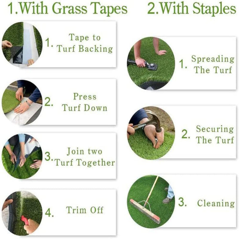 Fasward Outdoor Artificial Grass, H 1,38 po x l 108 po x P 216 po