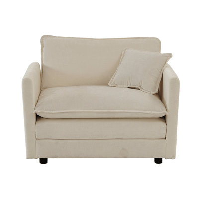Chaise d'appoint haute en chenille (2), fabrication en bois massif beige, sièges de salon confortables avec coussins de la collection 2 beige, chaises rembourrées, sièges, structure