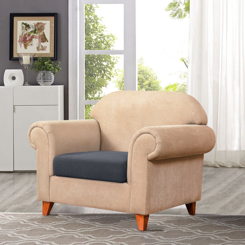 Box Cushion Armchair Slipcover, Grey