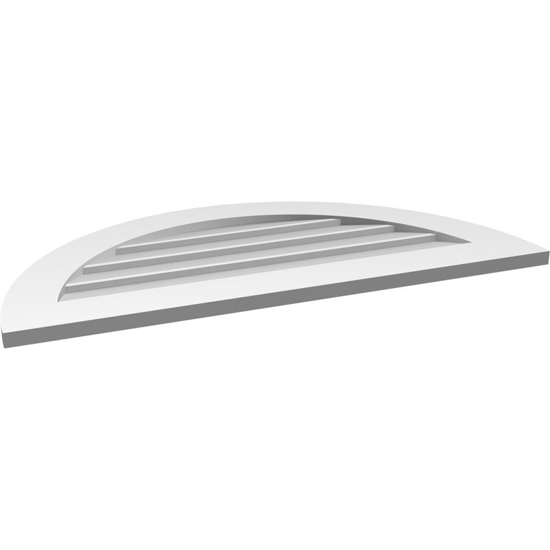 Half Round Surface Mount Signature Urethane Non-Functional Gable Vent Primed Tan, 1" H x 38" L x 19" W