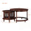 Table basse ronde avec portes en verre