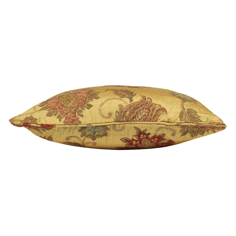 Zurich Floral Gold Square Cushion, 45cm H x 45cm W x 10cm D