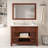 48'' Free-standing Single Bathroom Vanity in Brown with Carrara Marble Vanity Top and Backsplash