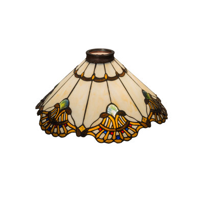 Abat-jour bol en verre bleu / beige / rouge / ambre H 8,5 po x l 20 po Oceanic