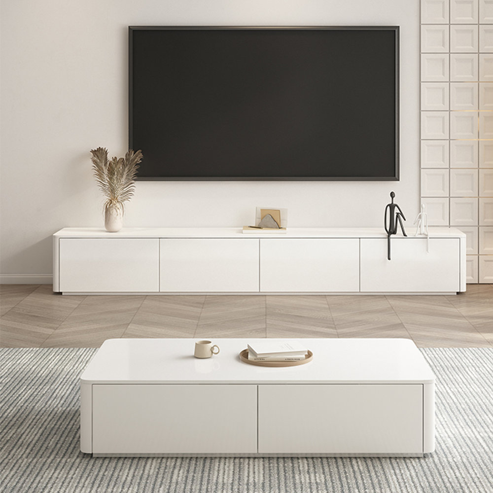 Aurora Craft Solid Wood TV Stand Coffee Table With Hidden Drawe 2