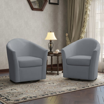 Aunna Upholstered Swivel Barrel Chair
