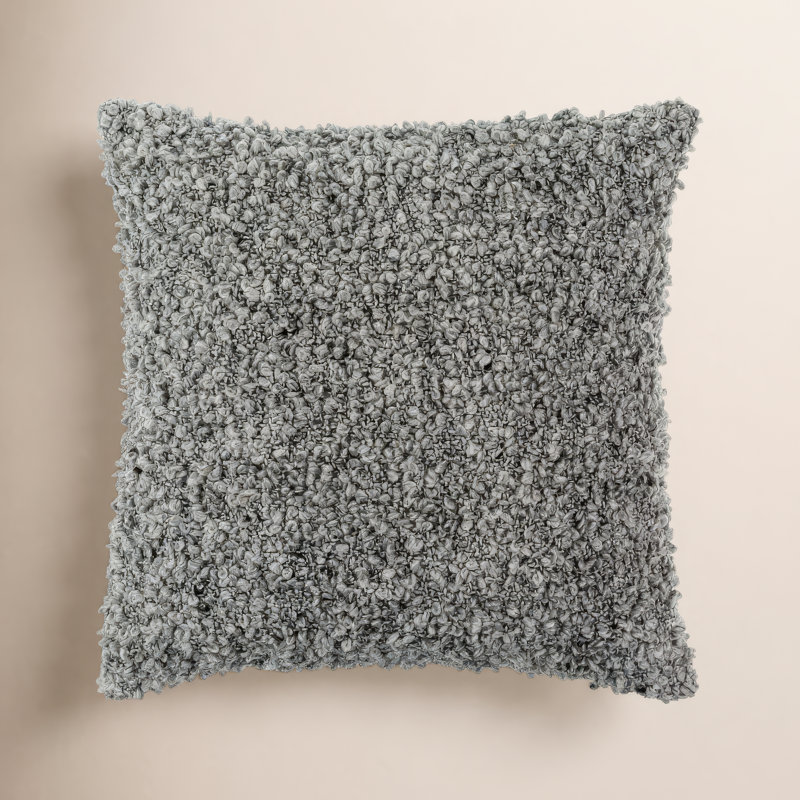 Anella Polyester Throw Square Pillow Cover, Gris, H 20 po x l 20 po, Polyester/ bourre en polyester