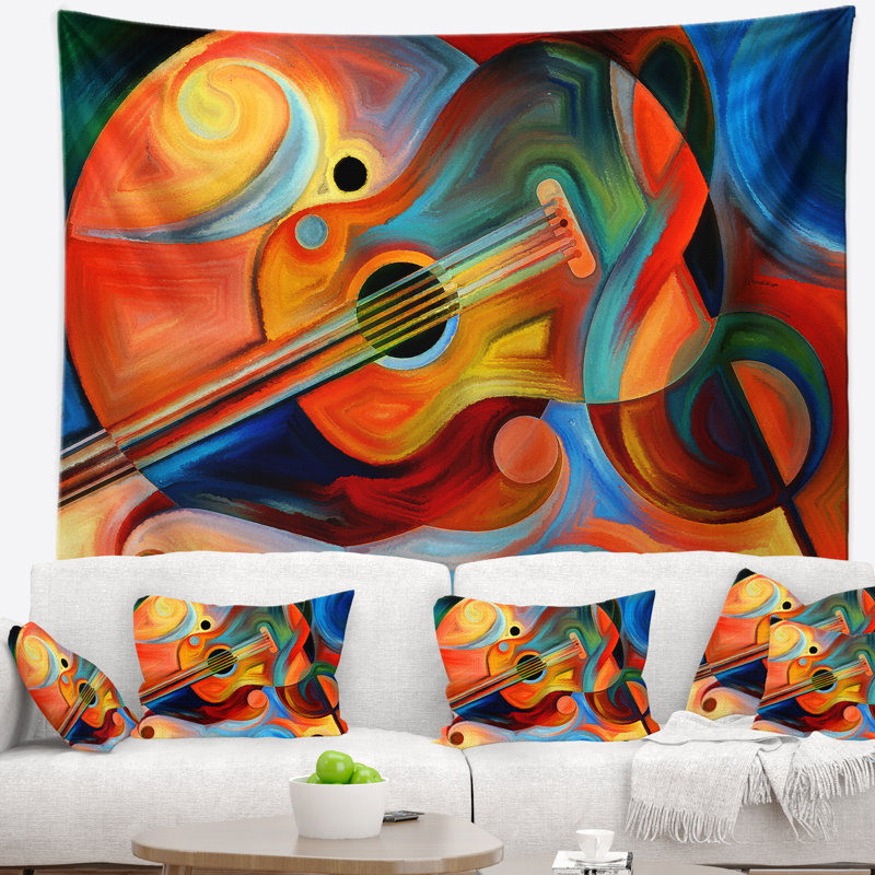 Musique abstraite et tapisserie rythmique, H 68 po x l 80 po