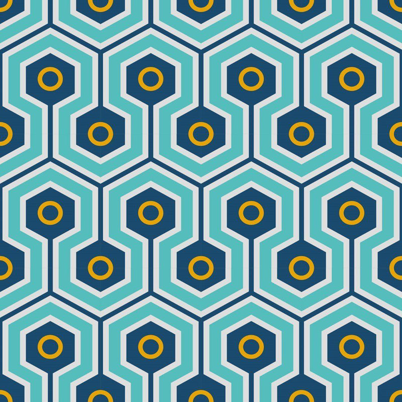 Rouleau de papier peint adhésif Ahriyah, Bleu / vert, L 126 po x l 24 po