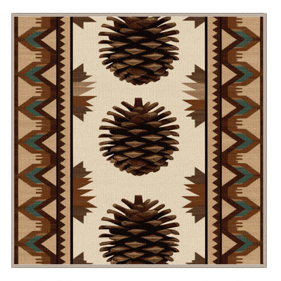 Washable Pinecone Southwestern Area Rug