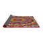 Tapis rose/bleu/jaune tissé à la machine-1290753717