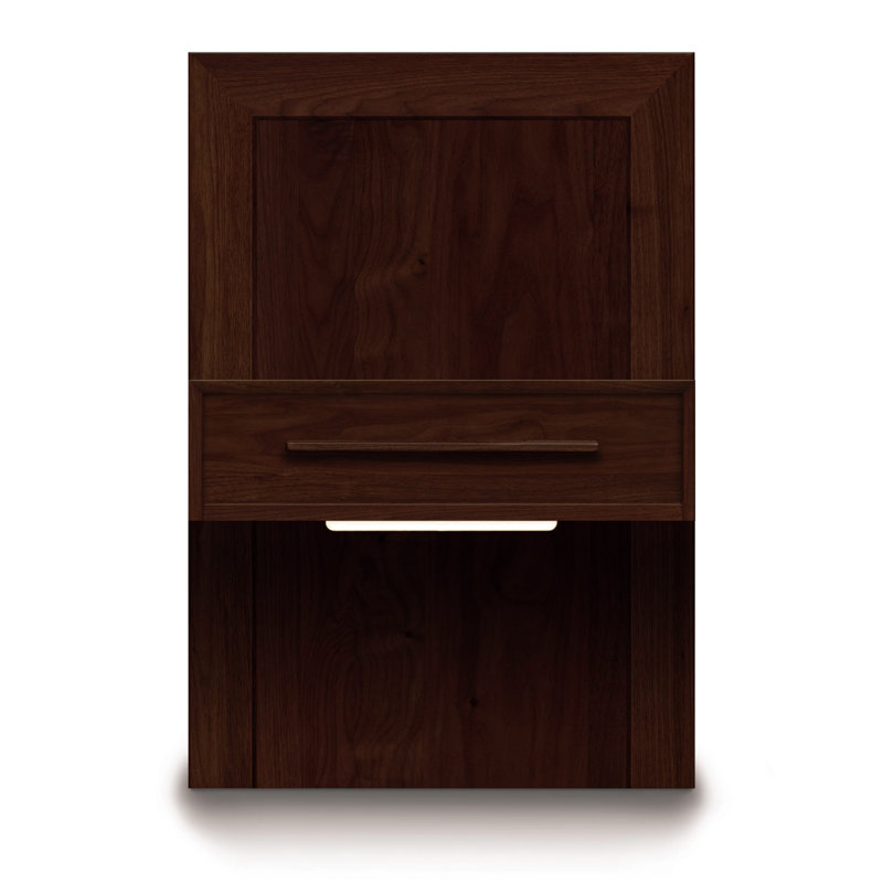 Moduluxe 1 - Drawer Solid Wood Nightstand, Conventional, Cognac Cherry