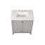 Meuble-lavabo autoportant de 30 po avec comptoir en marbre de Carrare et lavabo en céramique encastré, grande porte de rangement à fermeture en douceur-116332740