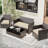 Outdoor Seat Cushions 3" Patio Furniture Cushions Replacement Set For 4 Seats, Cushions Only-1443307191