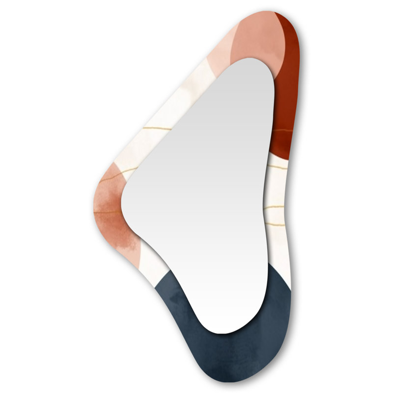 Miroir mural beige asymétrique minimaliste VI - Minimalisme abstrait