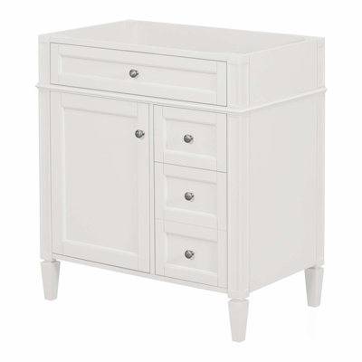 Meuble-lavabo de salle de bain 30 po sans lavabo supérieur, armoire de rangement moderne avec 2 tiroirs et un tiroir basculant