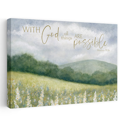With God Wildflowers - Contemporary Meadow Countryside Scene Matthew 1926 Art