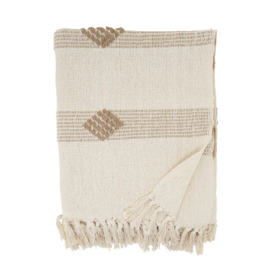Textured Fringe Throw Blanket - Woven Decorative Throw Blanket for Sofa, Bed, Couch, and Cozy Everyday Home Décor