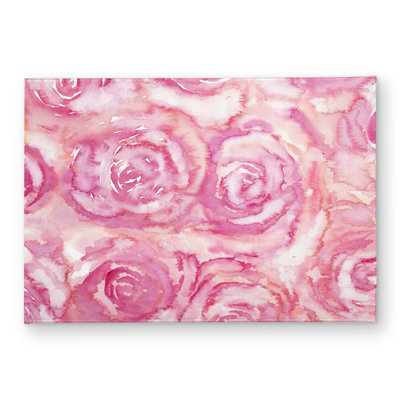 Bouquet of Roses in Watercolor - Botanical Bathroom Mat