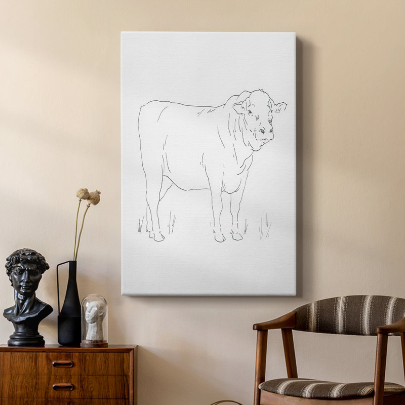 «Limousin bovins I» - galerie sur mesure Cavas, H 12 po x l 8 po