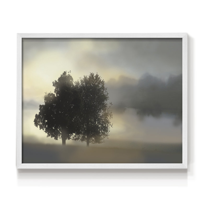 Misty Morning -Framed Print - Restickable, 11" H x 14" W, White