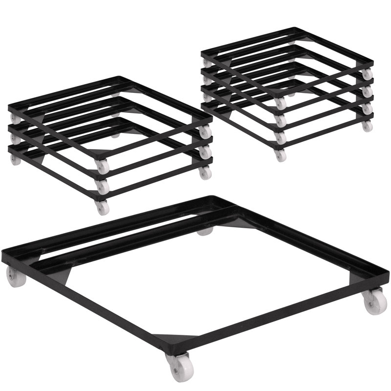 Heavy Duty Black Steel Stack Chair Dolly Set of 8