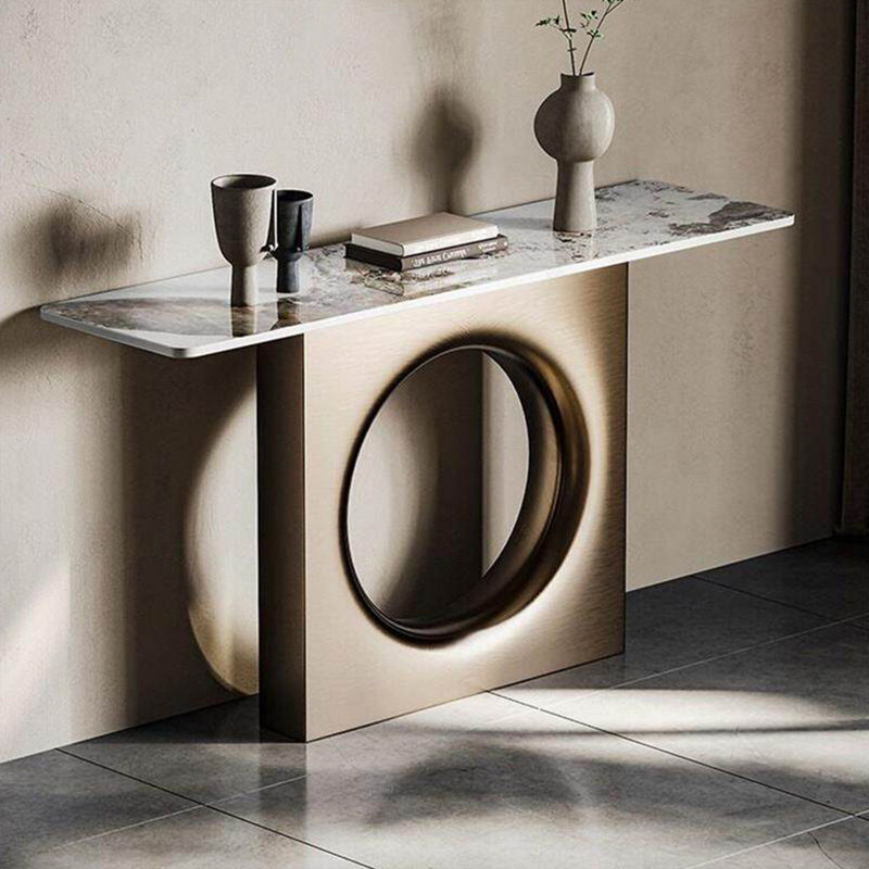 Console légère en métal de style luxueux., H 33,4 po x l 59 po x P 13,7 po