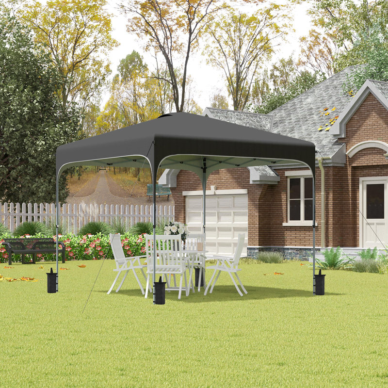 120'' W x 120'' D Steel Pop-Up Canopy, Black, 8' x 8'