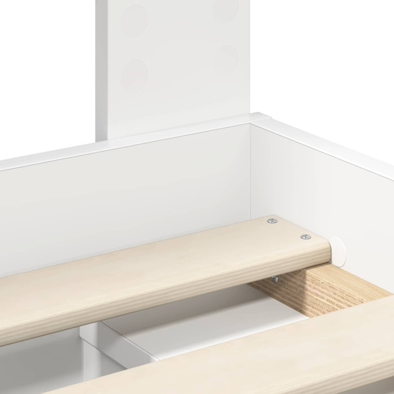 Solid Wood Bed, White, Super King (6')