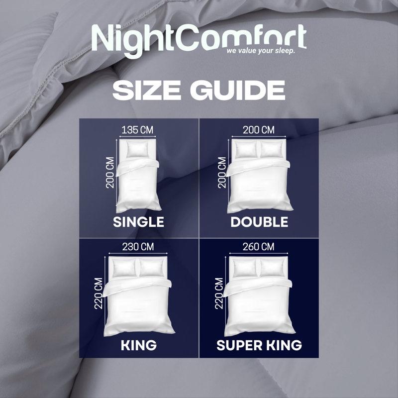 NightComfort Deluxe 10.5 Tog Feels Like Down All Season Microfibre Duvet, SuperKing