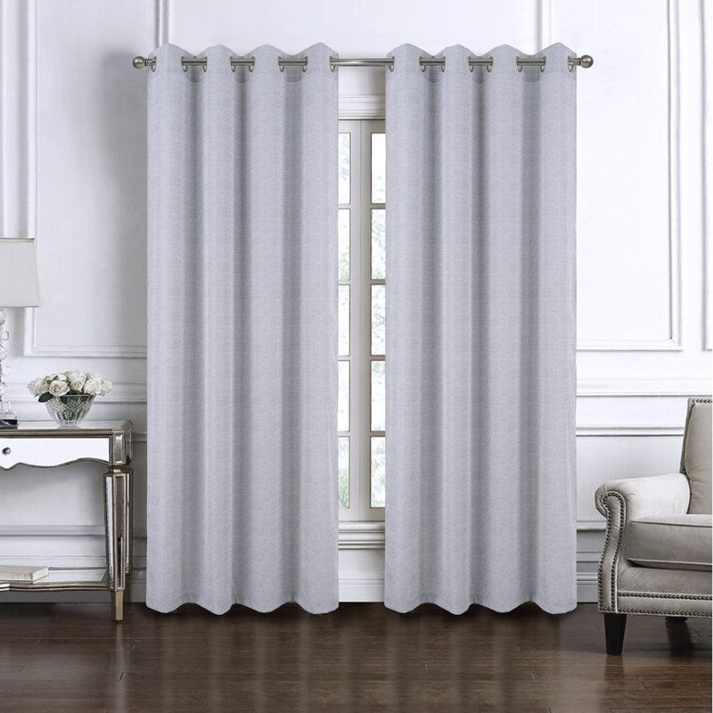 Misheel Room Darkening Single Curtain Panel, Silver