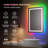 LED Mirror for Bathroom, Mirror with 8 RGB Backlit & 3 Front Lit (Adjustable Individually), Anti-Fog Wall Bathroom Mirror Vanity Mirror with Memory Function-2045176242